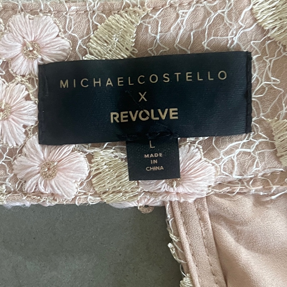Michael Costello Blush Floral Lace Long Sleeve Dress - Picture 3 of 8